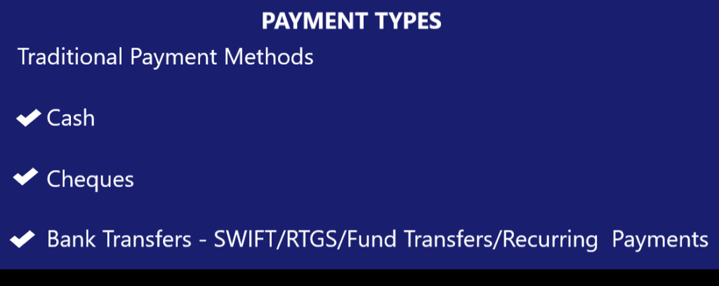 payments type traditional